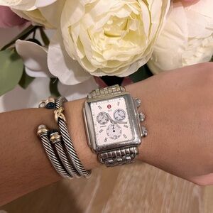 MICHELE MW06Z00A0046 Deco Ladies Diamond Dial Chronograph Stainless Steel Watch